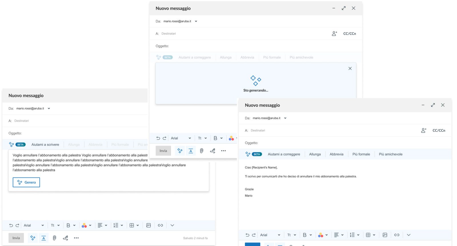 Aruba AI — AI-assisted email features