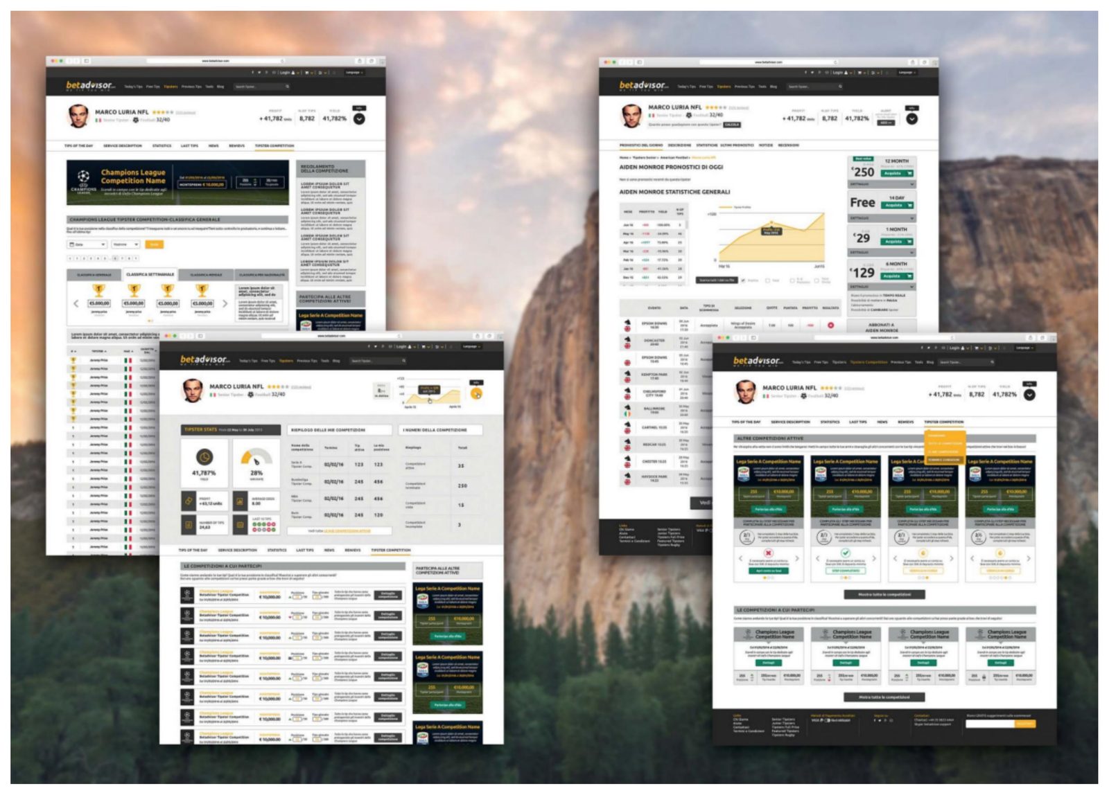 BetAdvisor tipster profile — performance stats and subscription pricing