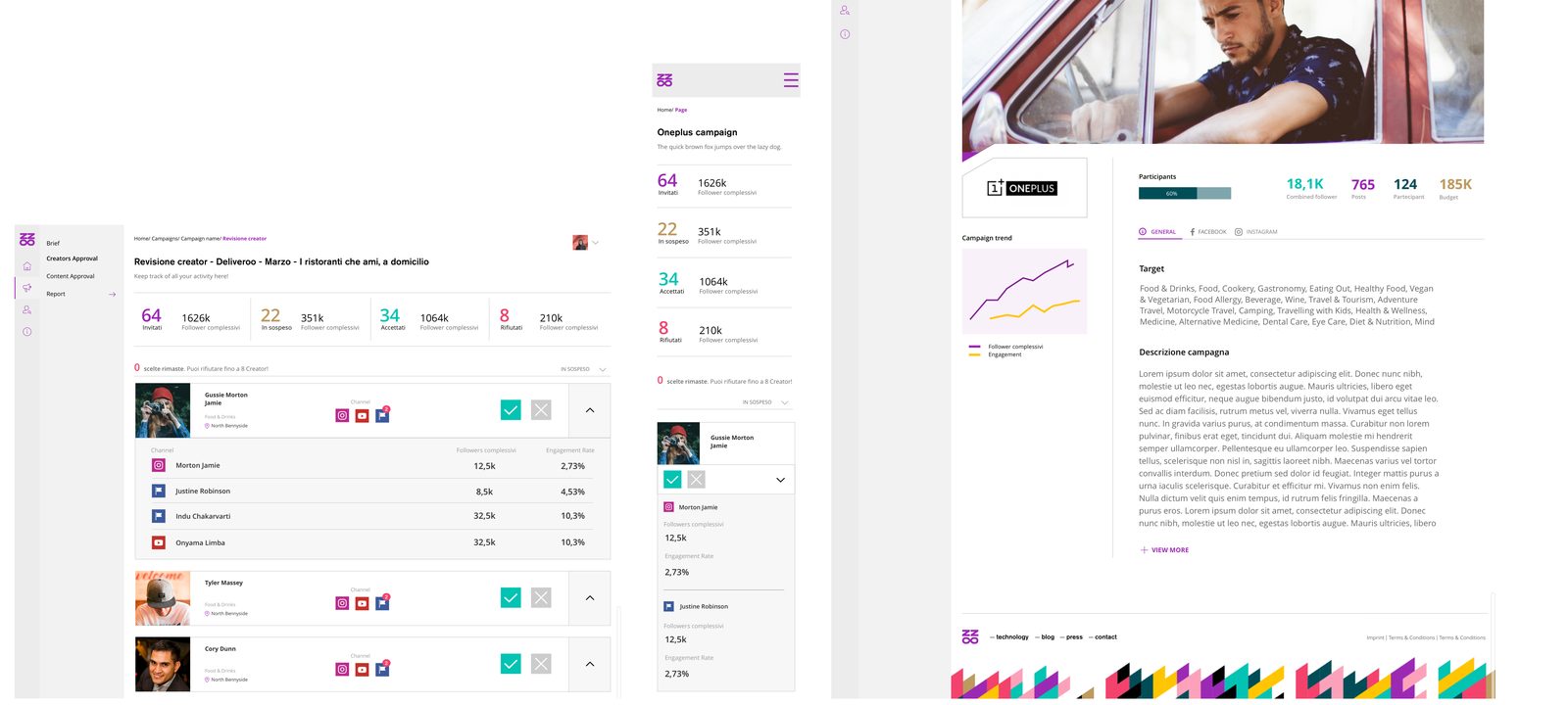 Buzzoole Brands Area — campaign approval and reporting dashboard